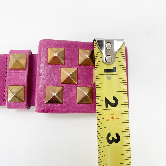 Streets Ahead Studded Leather Roger Belt Pink Gold Large Rare - Picture 14 of 16